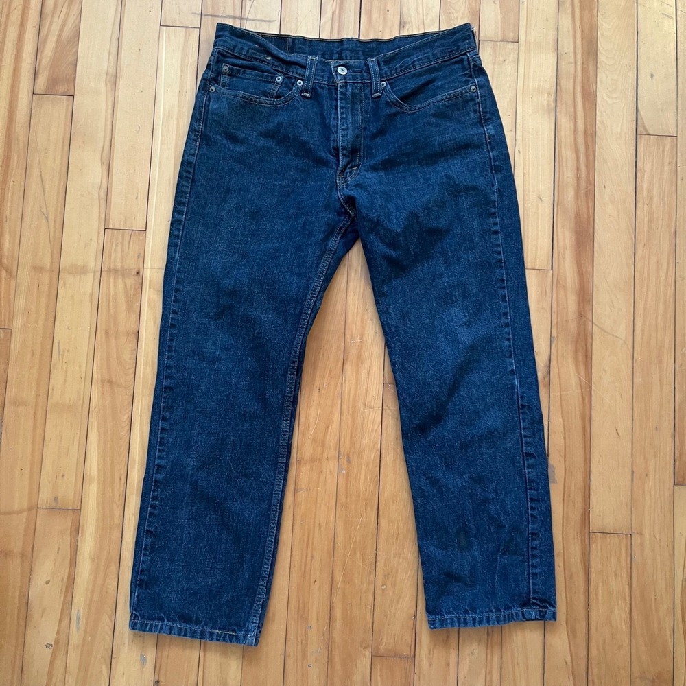 Levi Strauss 514 Straight Fit Dark Wash Denim Jeans Mens Size 34x30